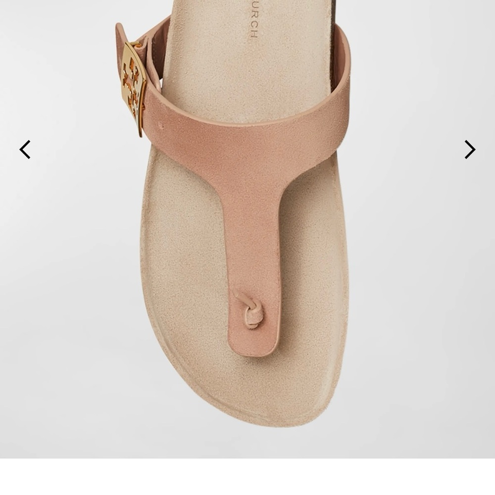 Tory Burch Mellow Thong Blush Pink Leather Sandals - Picture 3 of 10